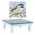 Modern Wooden Floral Bird Pedestal Tray (Set of 2) For Sale - Image 3 of 6