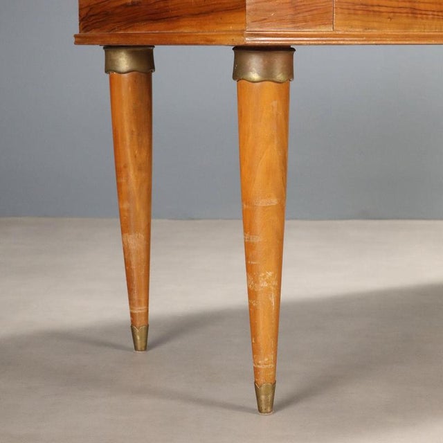 Wood Walnut Table with Marble Top, 1950s For Sale - Image 7 of 12