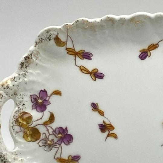 Ceramic Limoges Ak CD Antique Hand Painted Porcelain Tray / Platter 13.5-inch (Klingenberg/Dwenger) France 1900's For Sale - Image 7 of 18