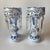 Glass Antique Moser Glass Lusters: Bohemian Glass, White Cut-to-Blue, Hand-Painted For Sale - Image 7 of 13
