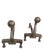 Stylish pair of cast and forged iron Arts and Crafts, in very fine original, clean and ready to use condition, showing...