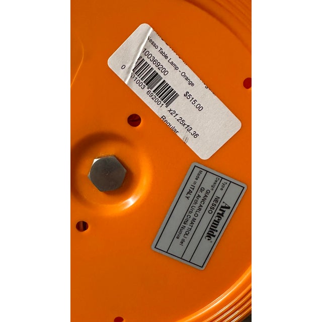 1970s Orange Nesso Table Lamp by Giancarlo Mattioli for Artemide - a Pair For Sale In Miami - Image 6 of 7