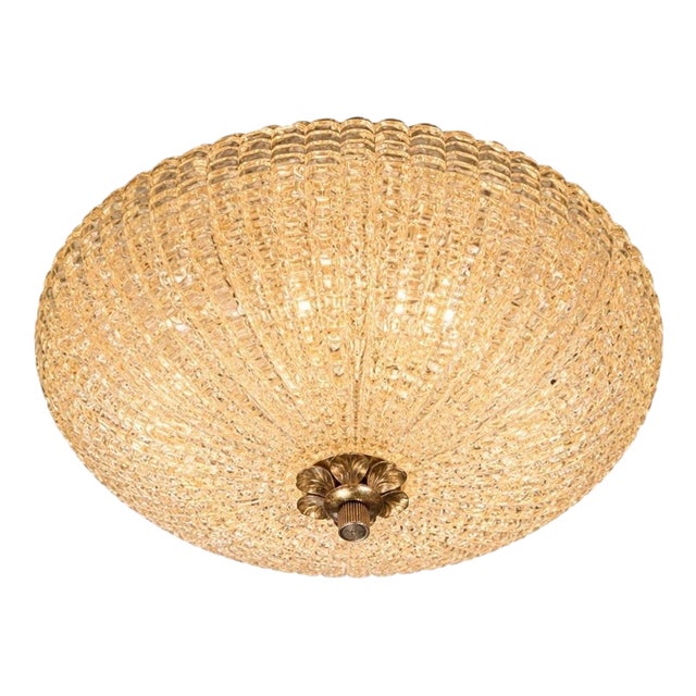 Ceiling Light with Gold Inclusion in the style of Borovier & Toso, 1990 For Sale