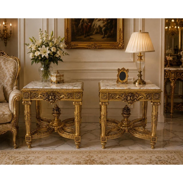 French Vintage Gueridon Side Table Marble Top 26  For Sale - Image 3 of 6