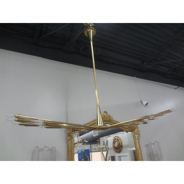 1960s Italian Brass Sputnik Chandelier by Oscar Torlasco For Sale - Image 9 of 12