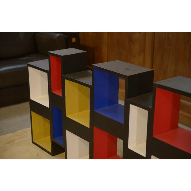 Shelf Pictorial Intervention in the style of Piet Mondrian, 1960s, in Very Good conditions. Designed 1960 to 1969