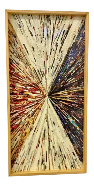 “Starburst” By: Noelle Dumas Framed Mixed Media on a Board