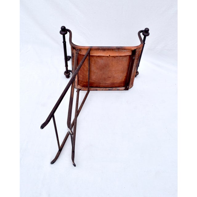 A Pair of Italian Savonarola Iron & Leather Campaign Chairs For Sale - Image 11 of 12