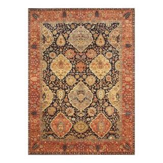 Pasargad Home Kerman Navy Wool Area Rug-8'10'' X 12' 0'' For Sale