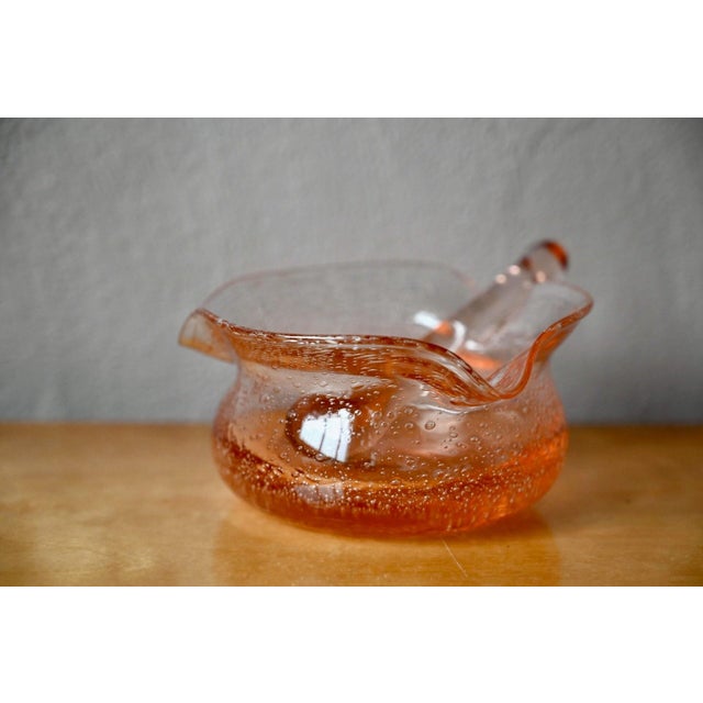 Amber Blown Glass Mortar and Pestle, Scandinavia, 1970s For Sale - Image 6 of 9