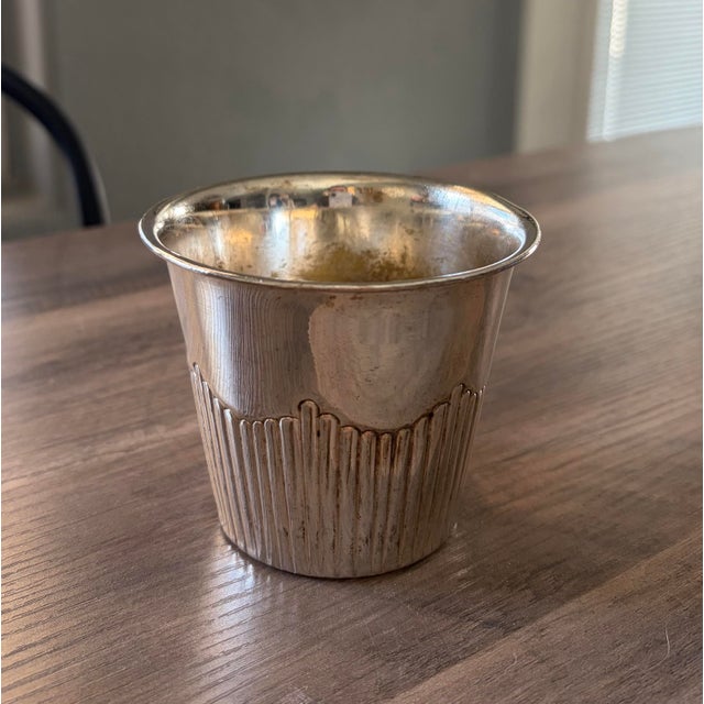 Metal Vintage Silverplate Half-Fluted Julep Tumbler Cup For Sale - Image 7 of 7