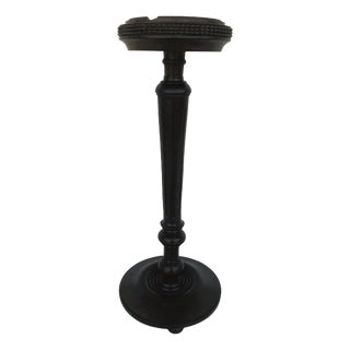 Antique Freestanding Wooden Ashtray in Oak and Mahogany, 1900s For Sale