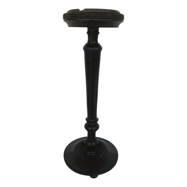 Antique Freestanding Wooden Ashtray in Oak and Mahogany, 1900s For Sale