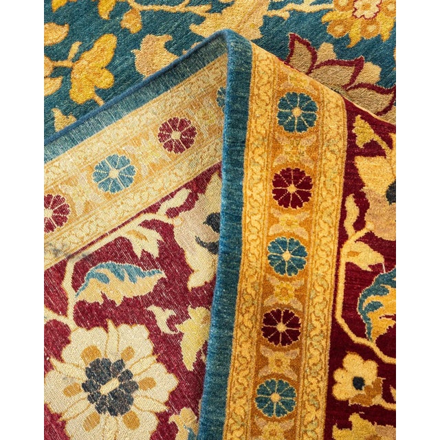 Mogul, One-of-a-Kind Hand-Knotted Area Rug in Blue, 9' 2" x 11' 10" For Sale In New York - Image 6 of 8