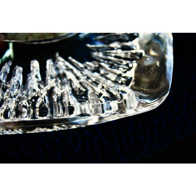 Daum crystal Anemone table clock from the 1960s/70s with German movement, Kundo Quartz dial, signature of the...