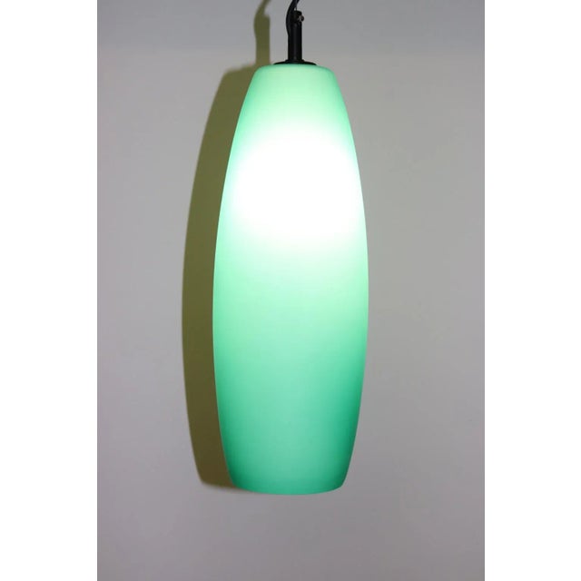 Glass Modern Murano Green Glass Pendant Lamp For Sale - Image 7 of 10