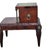 Wood 1920s Mahogany Leather Top Sofa End Table Brass Column Lion Pull Carved For Sale - Image 7 of 16