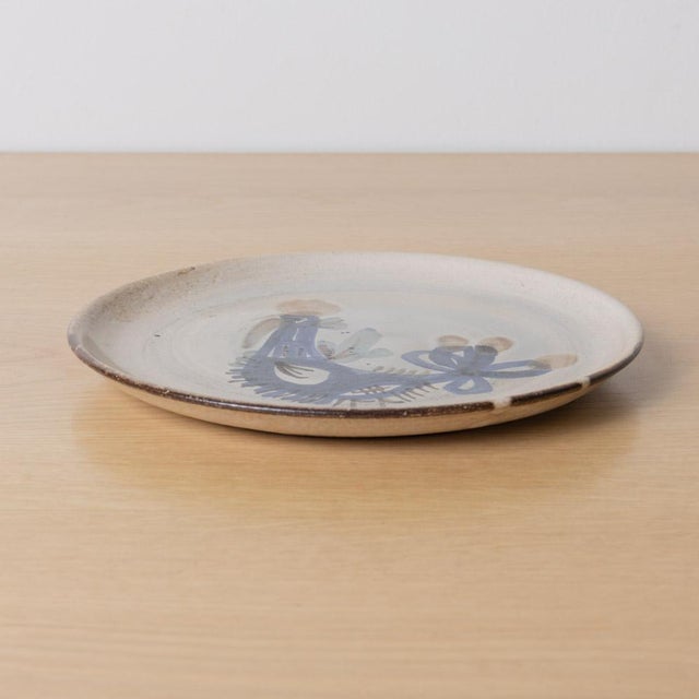 Mid 20th Century French Ceramic Painted Rooster Plate by Gustave Reynaud For Sale In Los Angeles - Image 6 of 10