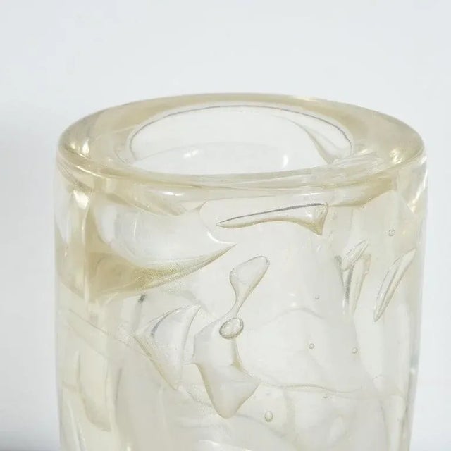 Mid-Century Modern Gold-Flecked Art Glass Vase For Sale In New York - Image 6 of 13