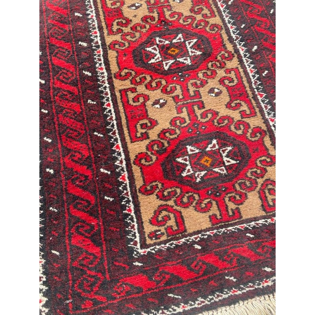 Red Vintage Baluch Rug, 1950s For Sale - Image 8 of 18