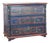 Late 19th Century Original Hand Painted Blue Blanket Chest of Three Drawers From Hungary For Sale