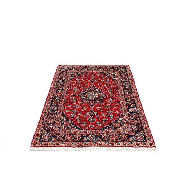 Kashan Rug in Hand-Knotted Wool For Sale - Image 4 of 11