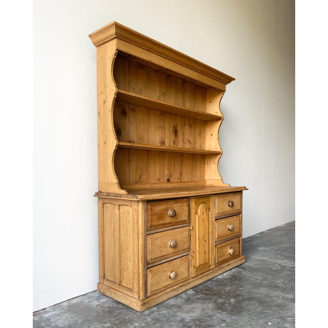 Antique English Pine Kitchen Dresser For Sale - Image 4 of 10