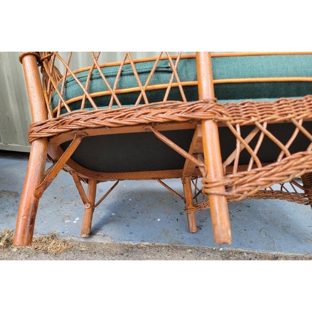 20th Century Wicker Child's Bar Harbor Settee & Chaise & Rocker Set For Sale - Image 12 of 13