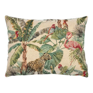 Tropical Jungle Woven Cushion With Feather Filler - 30x42cm (12"x17") For Sale