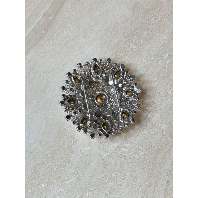 Vintage Silver Rhinestone Belt Buckle For Sale - Image 11 of 11