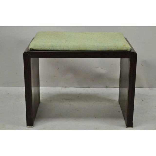 Early 20th Century Simmons Norman Bel Geddes Steel Metal Art Deco Brown Waterfall Vanity Bench For Sale - Image 12 of 12