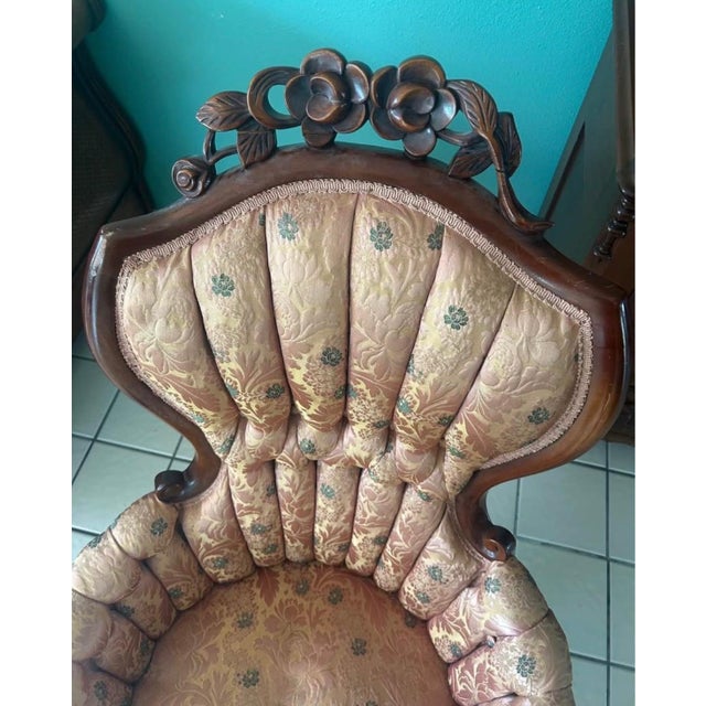 Rococo 19th Century Rococo Revival Carved Armchair – Attributed to John Henry Belter For Sale - Image 3 of 7
