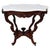 Oversized Antique Rococo Revival Floral Carved Walnut Marble Turtle Top Table For Sale - Image 4 of 10