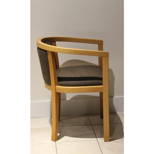 Vintage Danish Modern Oak Barrel Back Chairs | Scandinavian Lounge Armchairs Pair For Sale - Image 10 of 10