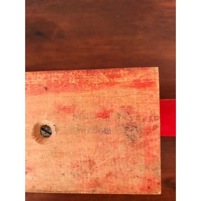 Vintage Wood Swedish Red Rosemaling Candelabra/ Taper Candle Holder For Sale In Boise - Image 6 of 9