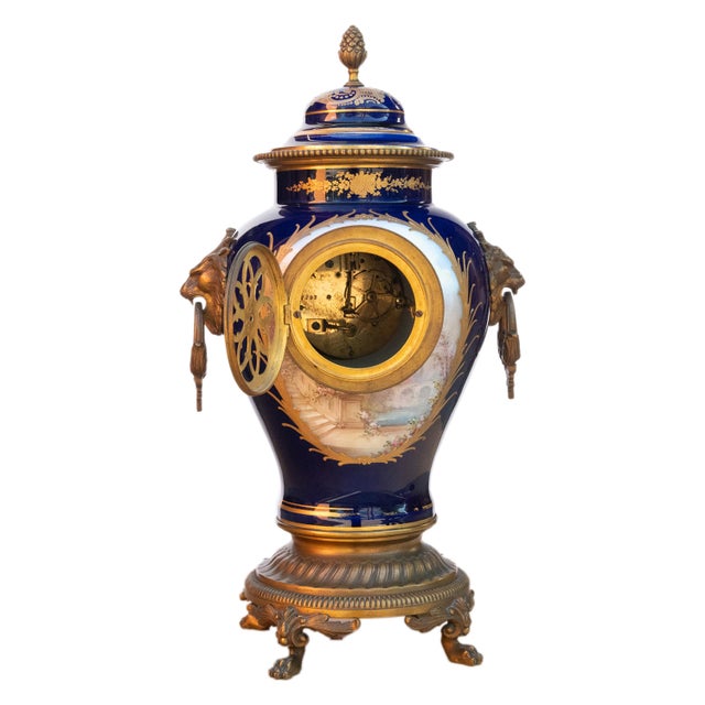 Antique French Sèvres Porcelain G. Poitevin Ormolu Japy Freres 8 Day Clock 1875 For Sale - Image 10 of 18