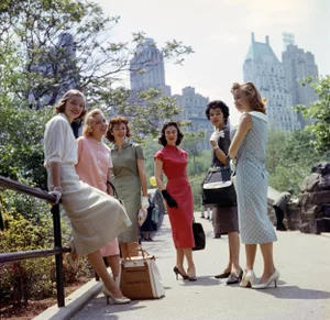 1950s Pageant Contestants at Central Park in New York City, Photo by Paul Hesse 12x12 Canvas