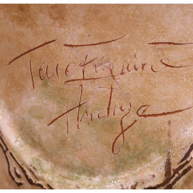 Cream Pair of French Antiqued Anduze Terracotta Garden Vases From Terre Figuière For Sale - Image 8 of 12