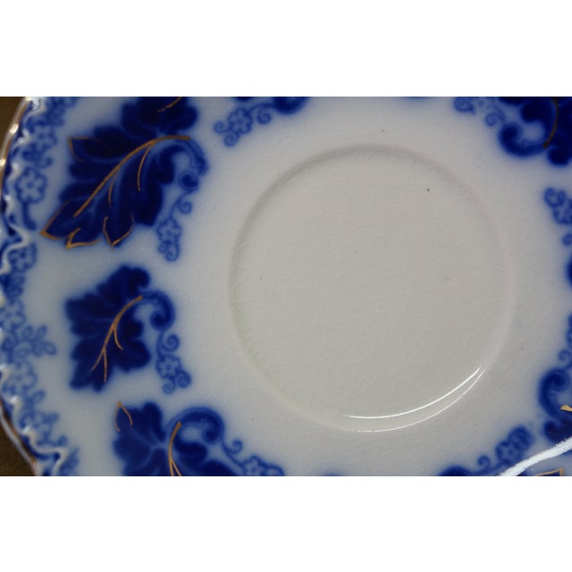 Blue 20 Pc Antique English Johnson Bros Normandy Flow Blue Porcelain Dinnerware For Sale - Image 8 of 17