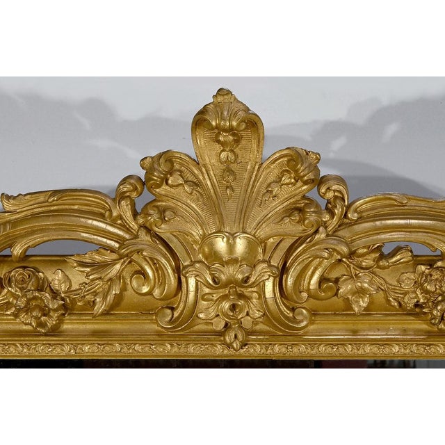 Louis XV Style Gilded Wood Mirror For Sale - Image 6 of 18