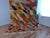 Handmade Moroccan Boujaad Rug, Rainbow Diagonal Chevron, 9' X 6'4" For Sale In Boston - Image 6 of 16