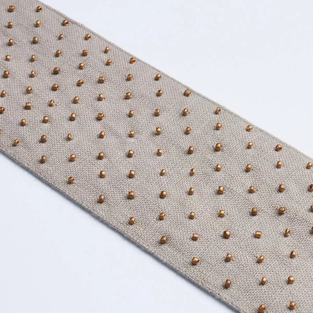 Schumacher Sample - Schumacher Northern Lights Beaded Tape in Grey For Sale - Image 4 of 4