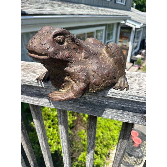 Eye catching bronze frog with great patina and character. Great indoors or in the garden. GG