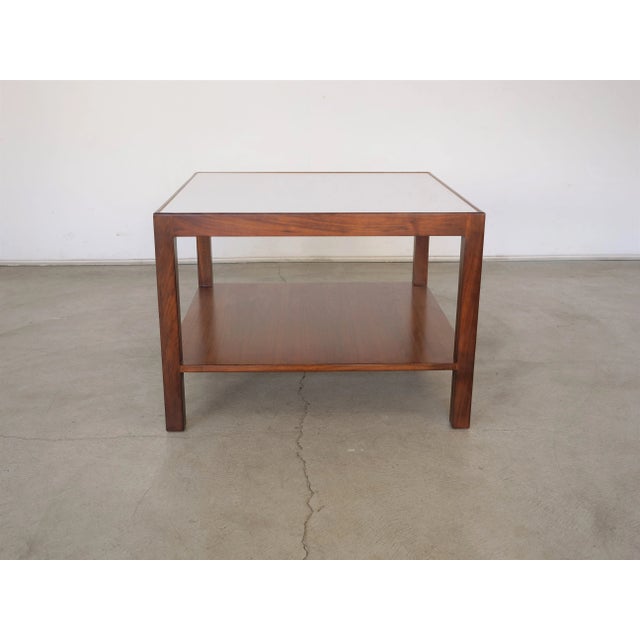 Brown 1960’s Mid-Century Modern Two-Tiered Walnut and White Formica Coffee Table For Sale - Image 8 of 12