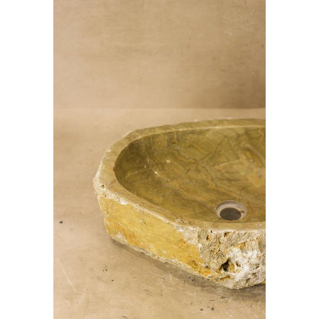 Raw Edge Wash Basin in Onyx For Sale - Image 6 of 10