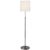 Modern Thomas O'Brien by Visual Comfort Signature Bryant Floor Lamp in Antique Silver with Linen Shade For Sale - Image 3 of 3