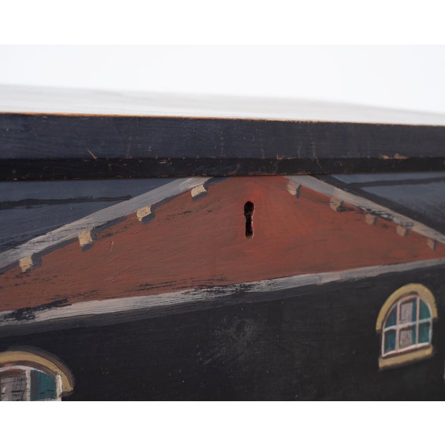 19th C. English Georgian Painted Pine Blanket Chest Manor Façade For Sale - Image 11 of 18