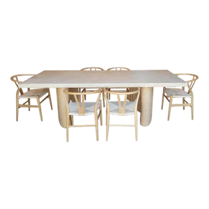 Live Edge Rectangular Travertine Dining Table