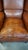 Warm Color Leather Wing Chair For Sale - Image 6 of 12