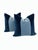Navy and Blue Color Block Velvet Throw Pillow For Sale - Image 4 of 9
